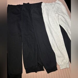 Girls 4 sweatpants bundle $159 value 3 Black and 1 Gray Joggers size large 1 NWT